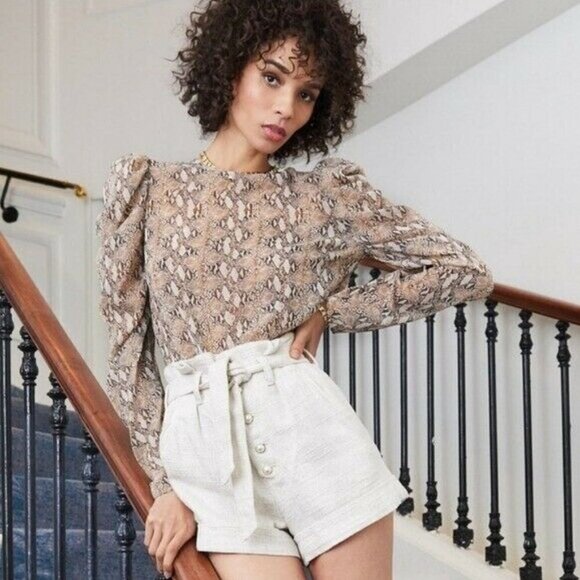 Generation Love Rowan Tweed Pearl Button Short XS